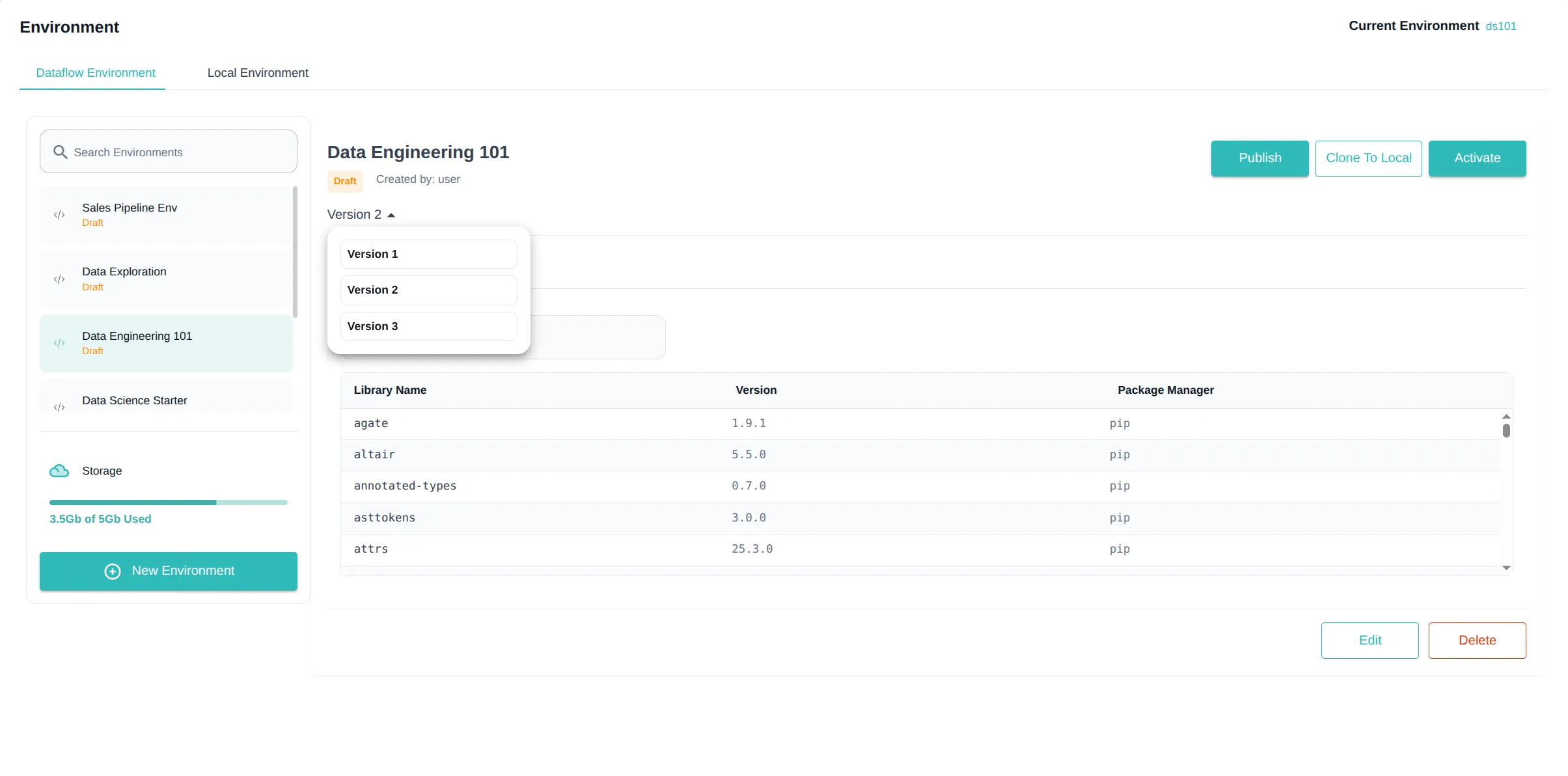 Environment Versioning