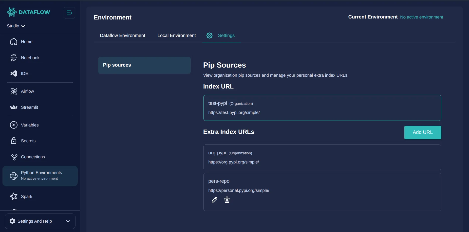 Pip Sources Interface